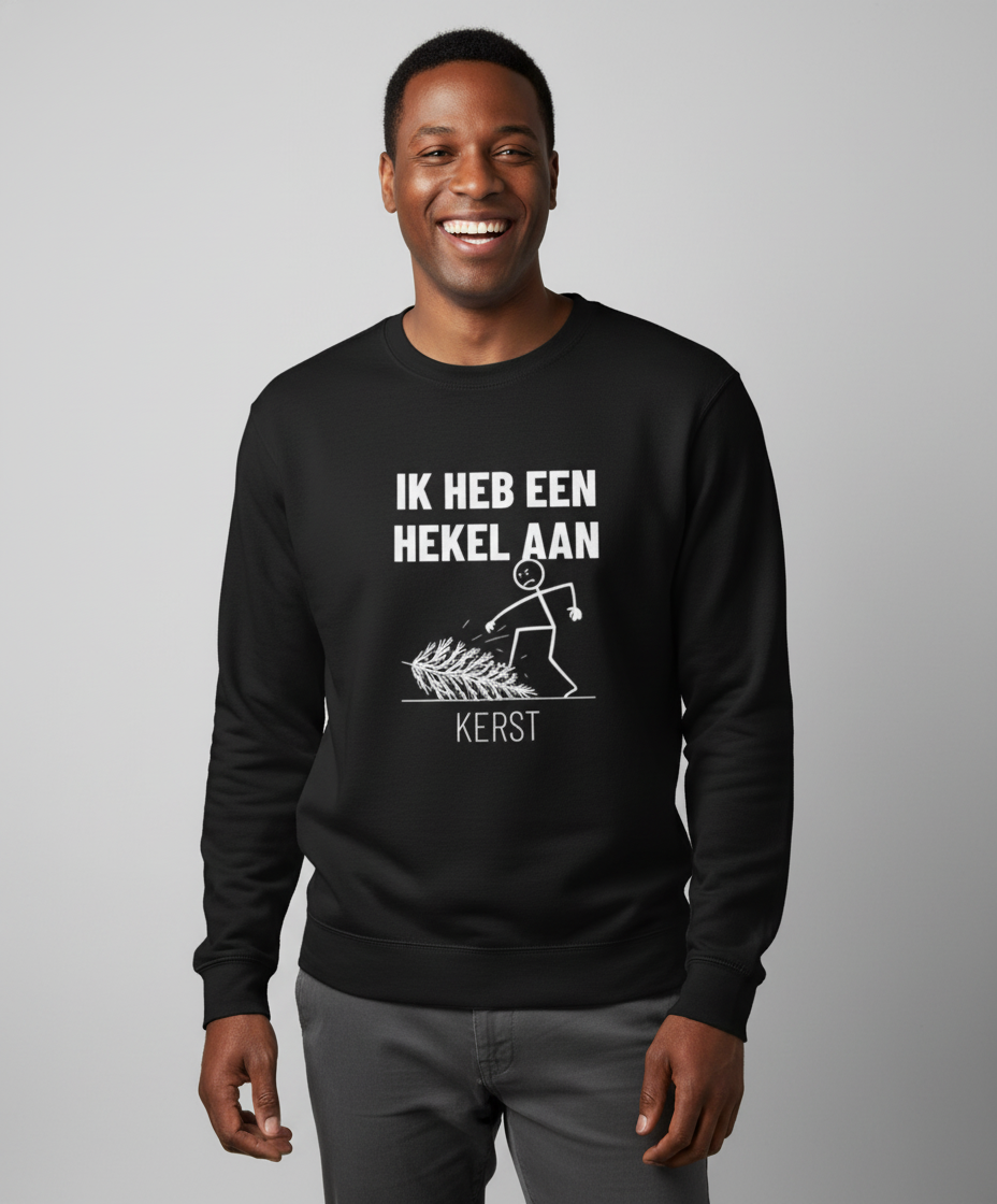 hekel-aan-kerst-sweater-zwart Hekel Aan Kerst | Sweater - Zwart - Image 1