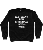 All I Want For Christmas Is Wine | Sweater – Zwart - Image 2