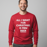 All I Want For Christmas Is Beer | Sweater - Rood