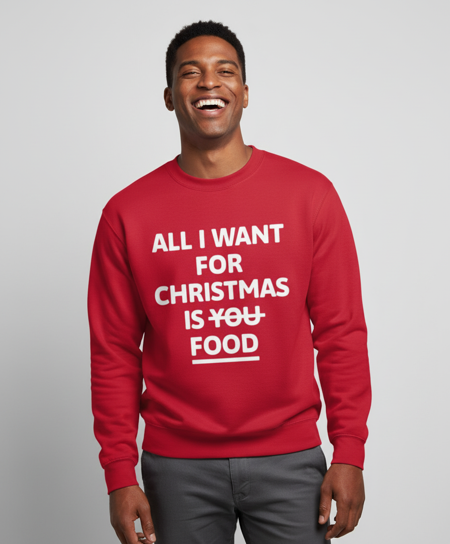 all-i-want-for-christmas-is-food-sweater-rood All I Want For Christmas Is Food | Sweater – Rood - Image 1