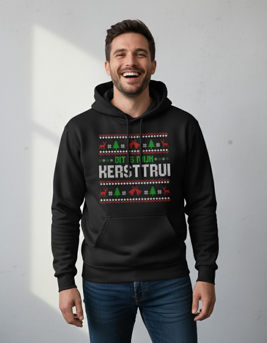 dit-is-mijn-kersttrui-hoodie-zwart-2 Dit Is Mijn Kersttrui | Hoodie - Zwart - Image 1