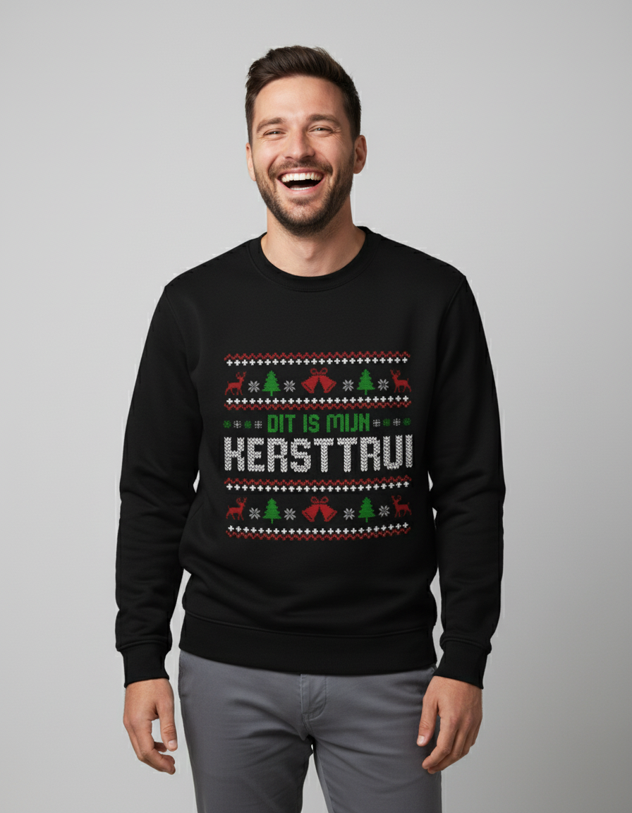 dit-is-mijn-kersttrui-sweater-zwart Dit Is Mijn Kersttrui | Sweater - Zwart - Image 1