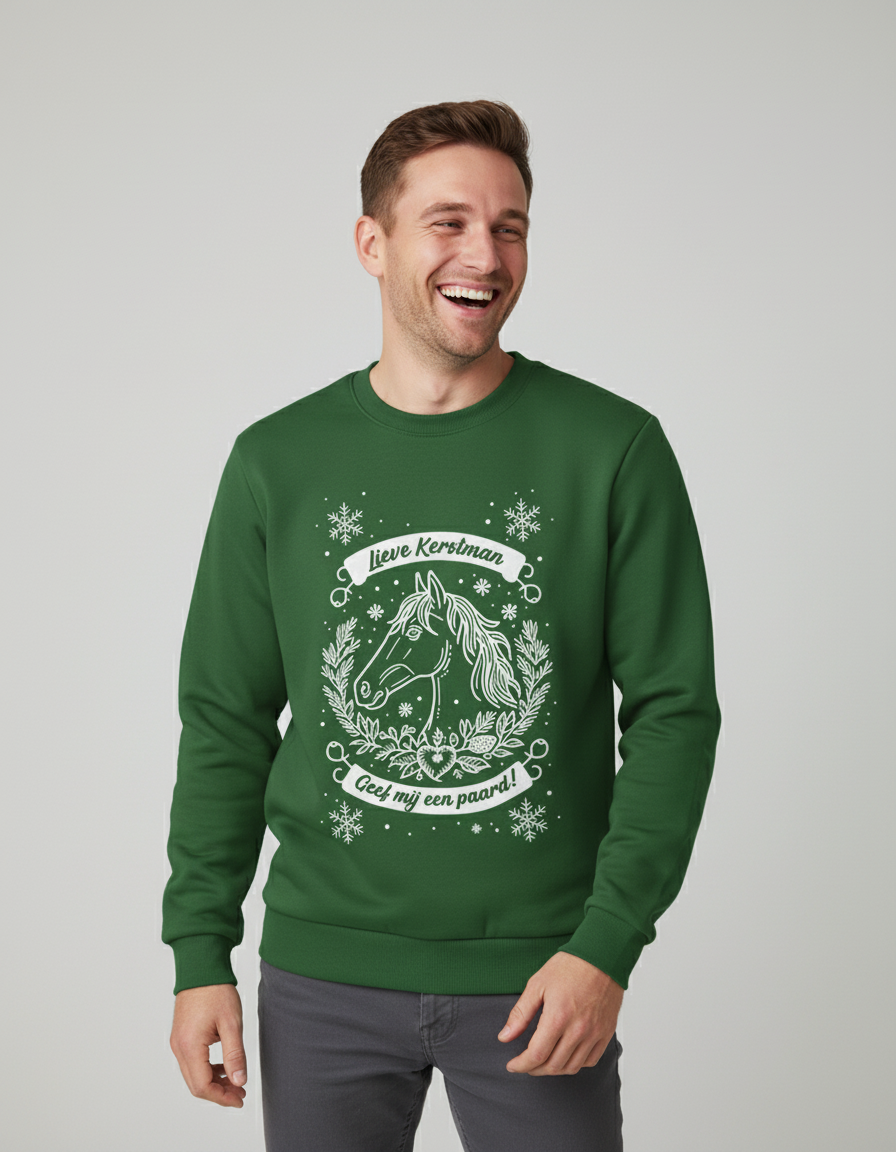 geef-mij-een-paard-sweater-groen Geef Mij een Paard | Sweater - Groen - Image 1