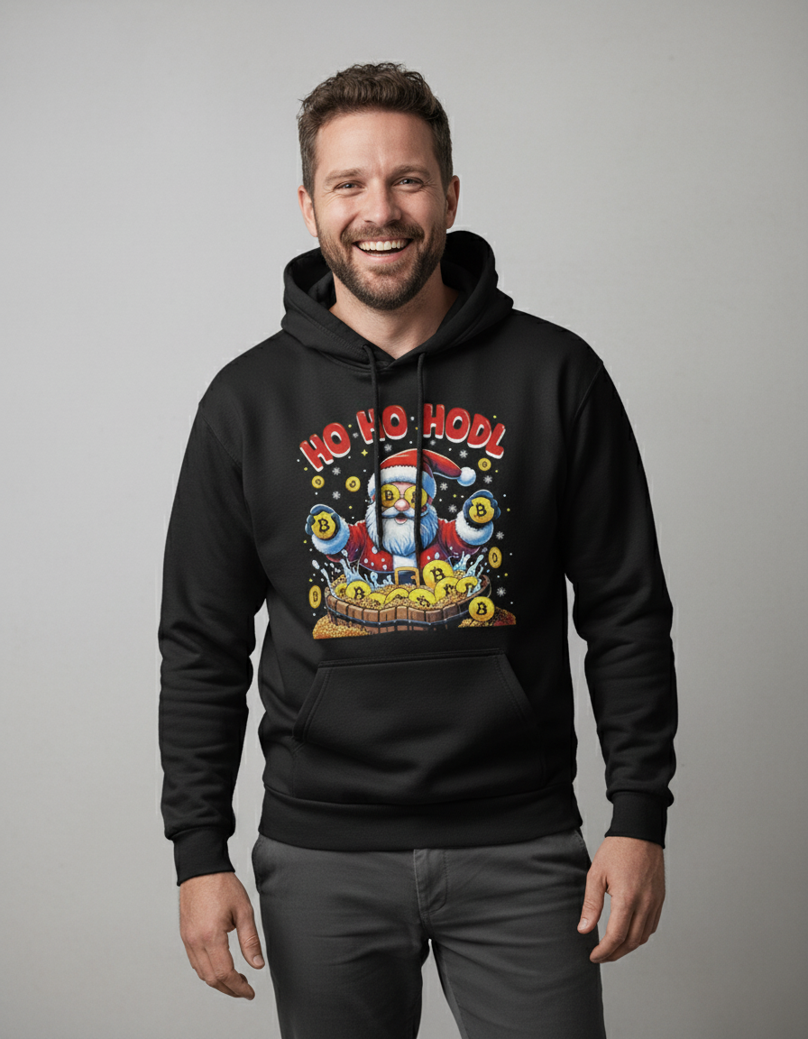 ho-ho-hodl-hoodie-zwart Ho Ho HODL | Hoodie – Zwart - Image 1