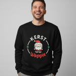 Kerst Wappie | Sweater - Zwart
