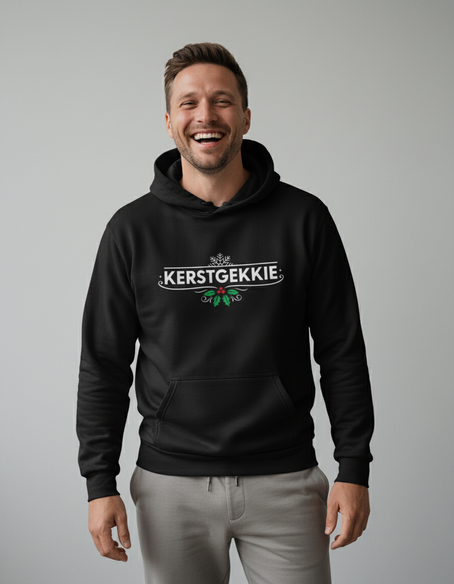kerstgekkie-hoodie-zwart Kerstgekkie | Hoodie – Zwart - Image 1