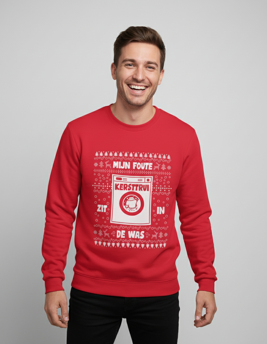 kersttrui-in-de-was-sweater-rood Kersttrui In De Was | Sweater - Rood - Image 1
