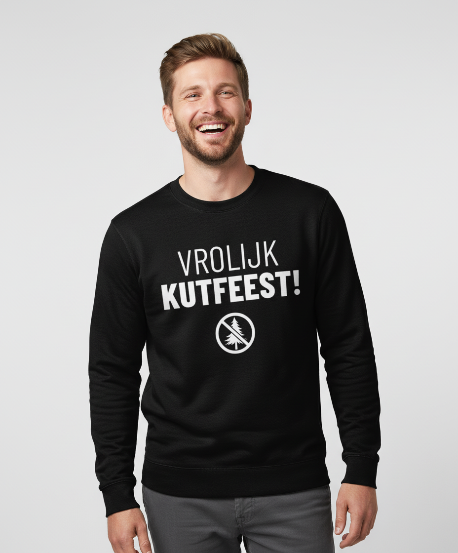 vrolijk-kutfeest-sweater-zwart Vrolijk Kutfeest | Sweater - Zwart - Image 1
