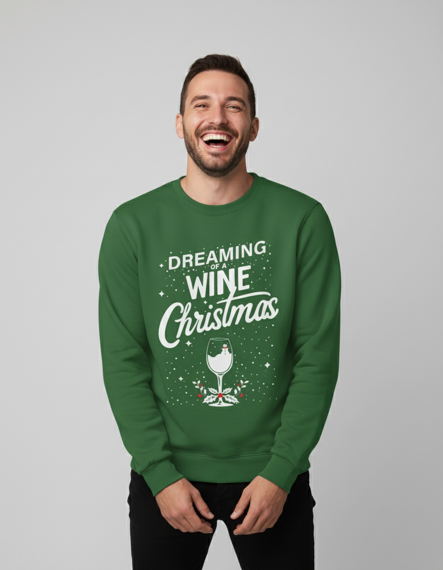 wine-christmas-sweater-groen A Wine Christmas | Sweater - Groen - Image 1